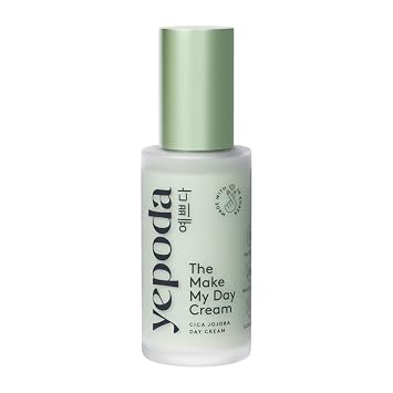 Yepoda Make My Day Cream Hydrating Daily Moisturizer with Cica, Nourishing Vegan Korean Face Cream for Radiant-Looking Skin, Suitable for All Skin Types, 1.69 fl oz