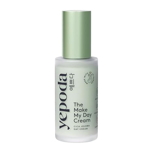 Yepoda The Make My Day Cream, feuchtigkeitsspendende Slow-Aging Tagescreme mit Cica. Vegane koreanische Gesichtscreme für strahlende Haut und alle Hauttypen. 50ml