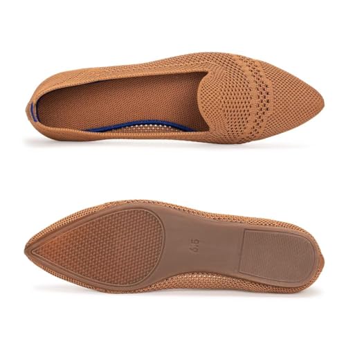 Image of Frank Mully Womens Pointed Toe Flats Knit Dress Shoes Comfort Women Shoes Softable