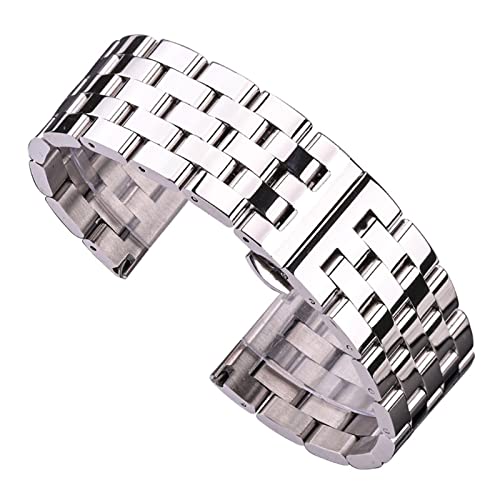 Bracelet de montre en acier inoxydable argent noir rose 20mm 22mm 24mm sangle
