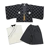 [Puff 2 Kids] ベビー キッズ 袴風 男の子 3点 セット 市松模様 100cm 1064110607BKA100