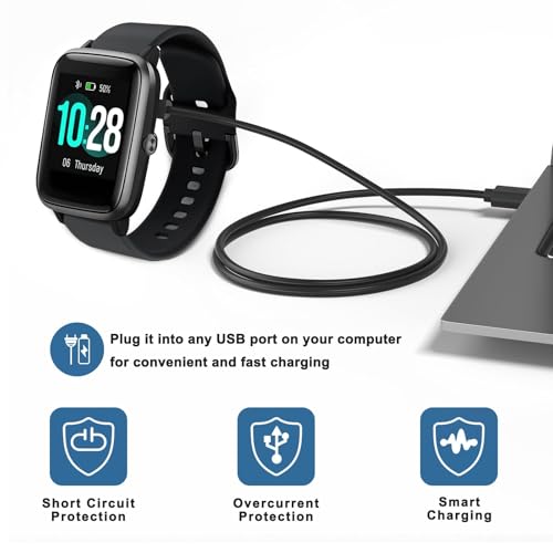 2-Pack Câble de chargeur pour MMBX IDW26 / APEX FIT Plus Chargeur Smartwatch, remplacement USB Câble de charge pour APEX FIT Plus/MMBX IDW26 Smartwatch