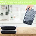 15 Pack 38 oz Plastic Meal Prep Containers with Lids, Leakproof Rectangular Food Storage Container Box for Restaurant, Kitchen, Takeout Food Service Disposables (Box - 38oz)