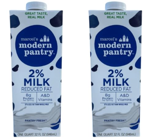 Shelf-Stable 2% Milk – 4-Pack 32oz UHT Cartons, Long Shelf Life, No Refrigeration Needed – Emergency Pantry Supply, Bonus Sticker