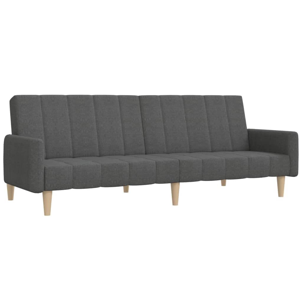 Schlafsofa 2-Sitzer, Dunkelgrau Stoff, Verstellbare Rückenlehne, Platzsparendes Design für Wohnzimmer, Gästezimmer, 220x84.5x69 cm
