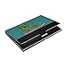 Green Dinosaur Surfer Sunglasses Business Card Holder Leather, Slim Credit Card Case Stainless Steel Wallet for Women and Men Unisex Business Card Holder