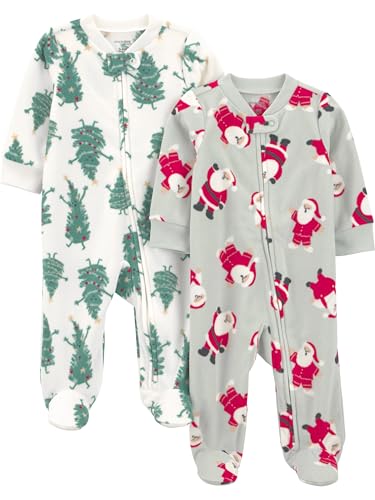 Image of Simple Joys by Carter's Baby In 2pk Fleece Snp Santa Trees