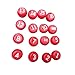 QSTDGVPW 16-Piece Billiard Number Dice Set, Red Polypropylene Material, 17mm Size for Pool Activities