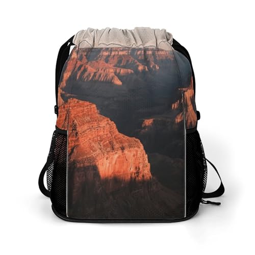 Mochila con cordón impermeable para mujer con compartimento para calzado