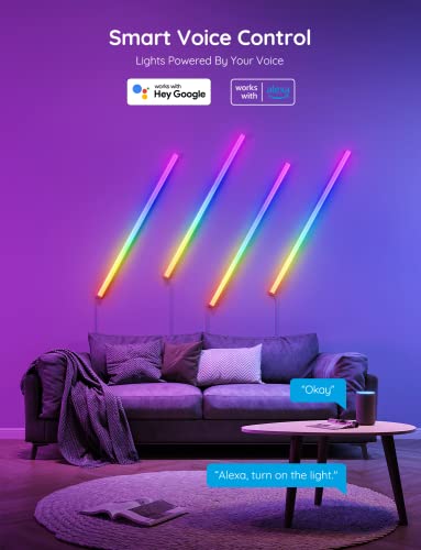Govee Glide RGBIC LED Wall Lights for Gaming, Smart with Alexa & Google Assistant, 2-Panels Set