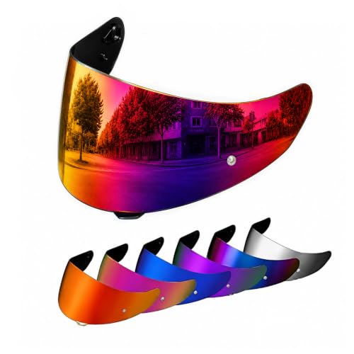 Image of PSLER Shatterproof Helmet Visor for HJ17,C90,C91,CL-MAX 3,Blue Purplish Red | Impact-Resistant ,UV400 Protection, Motorcycle Tinted Face Shield for HJ17,C90,C91,CL-MAX 2, IS-MAX BT, SY-MAX 3, IS-MAX 2