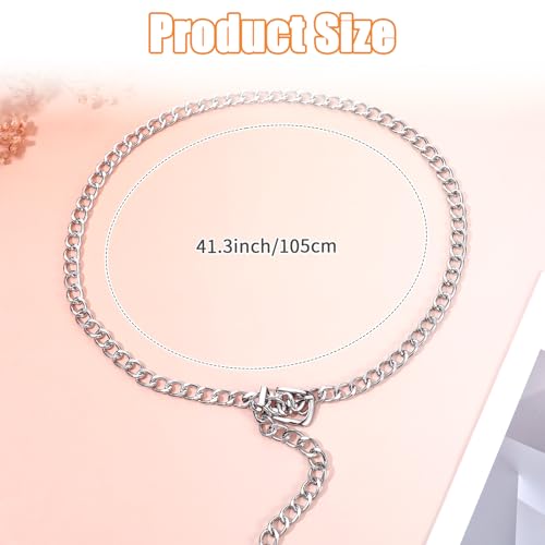 Waist Chain Belts for Women Fashion, Silver Belly Chains Adjustable, Plus Size Western Belts Cowgirl Dress Party Wedding2