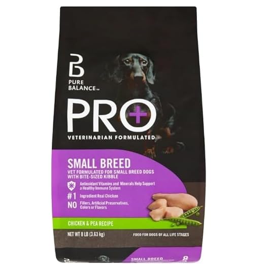 Pure Balance Pro+ Small Breed Chicken & Pea Recipe Dry Dog Food, for Small Breeds & All Life Stages ~ (8LBS Bag) ~ (1 Pack)