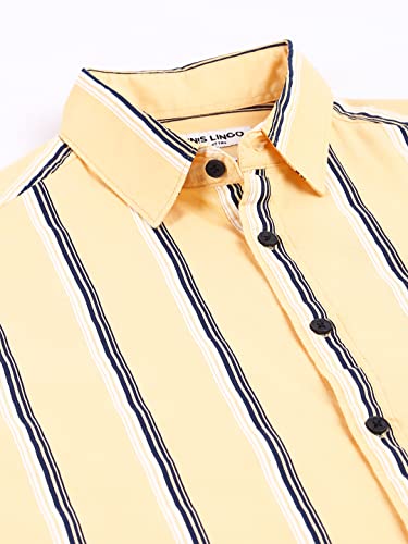 Image of Dennis Lingo Men's Pink Slim Fit Cotton Casual Shirt