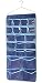 MISSLO Hanging Closet Dual-sided Organizer Bra Underwear Socks Jewelry Storage 42 Pockets, Blue
