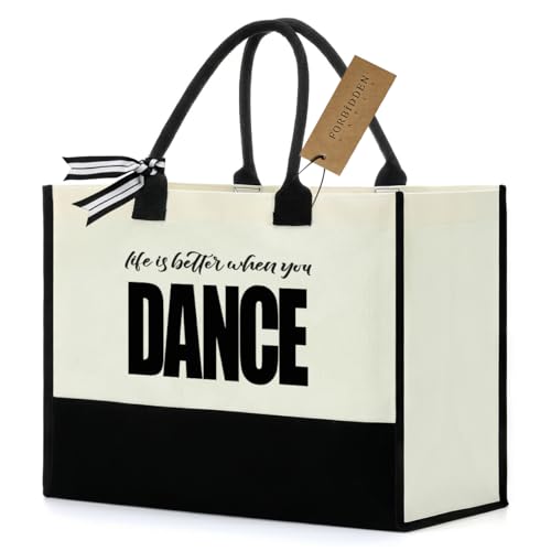 Dance Lovers Tote Bag - Lifes Better When You Dance - Perfect for Recitals, Graduations & Birthdays