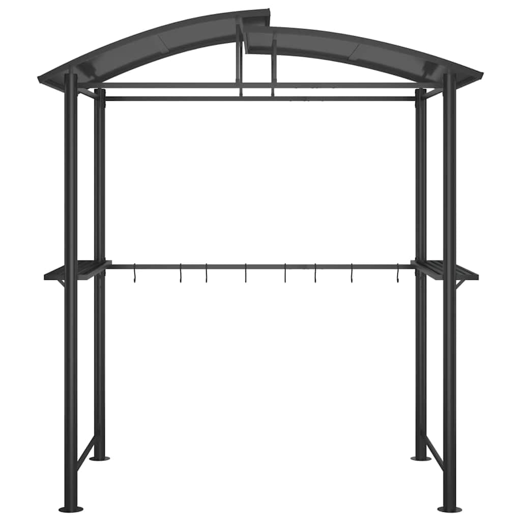 vidaXL Gazebo BBQ et étagères latérales Anthracite 210x114x230cm Acier, abri pour Barbecue, auvent pour Barbecue, pergola pour Barbecue