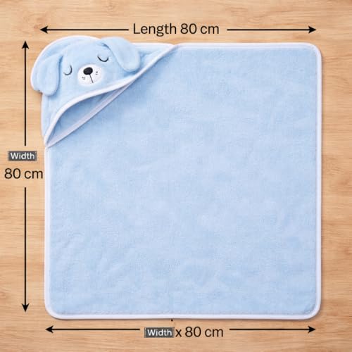 Image of First Kick Ultra Soft Hooded Baby Bath Towel, Premium Absorbent Quick Dry Newborn Towel, Gentle on Skin, Infant Bath Towel for 0-2 Years, Baby Boys & Girls, Large Size