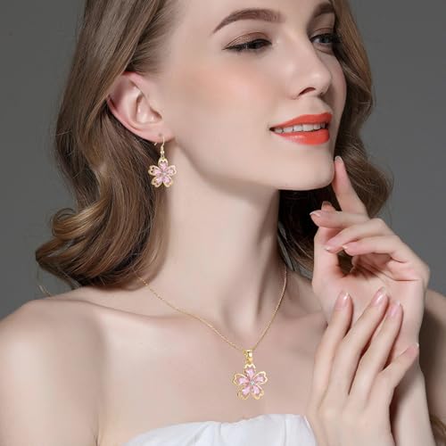 50% Off VONSSY Pink Cherry Blossom Jewelry Set - Image 5