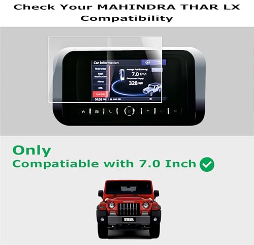 Image of OHAYO Military Strength Screen Protector for Mahindra Thar LX Infotainment Display | Non-Glass & Non-Tempered Protective Film | 9H Hardness, Scratch Resistant, Edge-to-Edge Coverage, Bubble-Free Installation, Ultra HD Clear Finish with Installation Kit | Compatible with Mahindra Thar LX