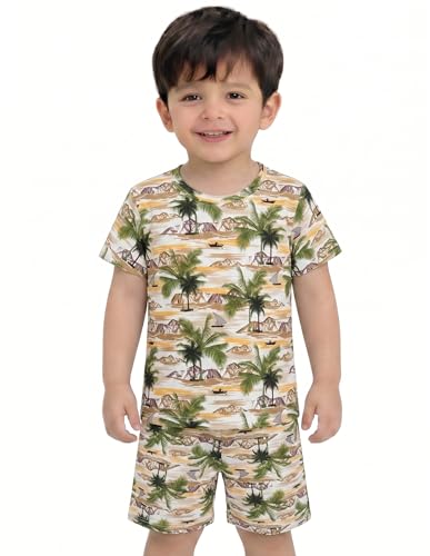 Image of Kids Dress for Boys | Round Printed Neck Half Sleeve T-shirt and Pant Clothing Set for Baby Boys