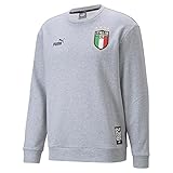 PUMA Herren Tops Italien ftblCulture Sweatshirt mit Rundhalsausschnitt Herren L Medium Gray Heather Peacoat Blue