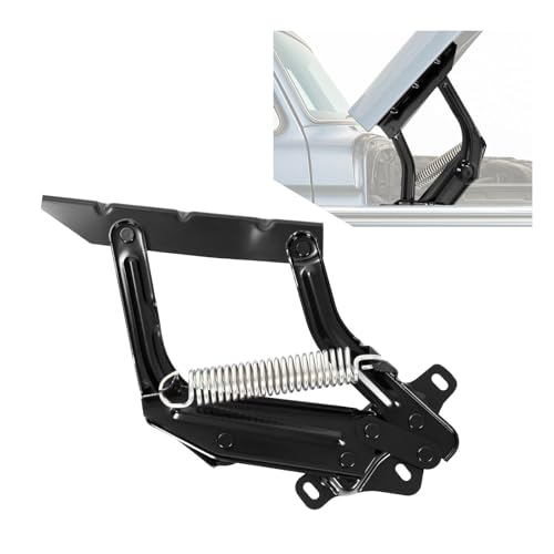 JMTAAT Driver Side Hood Hinge Compatible with 1973-1979 Ford F100 F150 F250 F350, 1978-1979 Bronco Springs Brackets Steel Electrophoresis Primed Black Left