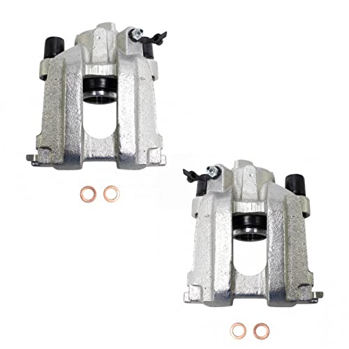 Image of TRQ Rear Driver and Passenger Side Brake Caliper Set Caliper Brackets Hardware Compatible with 05-08 Ford Escape 05-08 Mercury Mariner 05-06 Mazda Tribute 08 Mazda Tribute