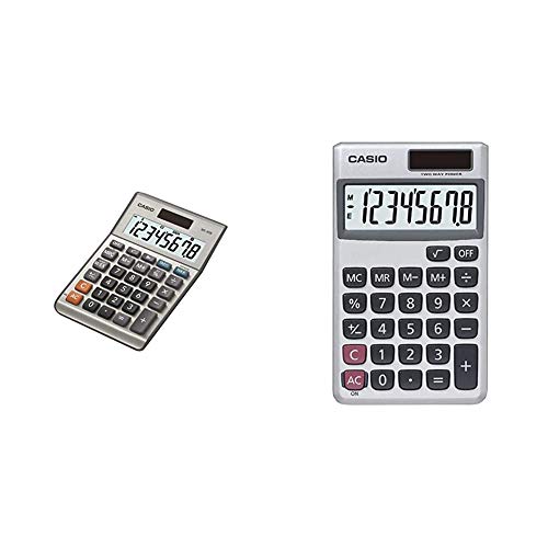 Casio MS-80B Standard Function Desktop Calculator,Black & SL-300SV Solar Powered Standard Function Calculator