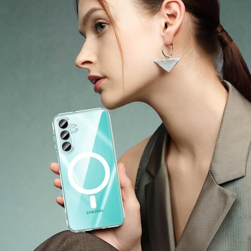 Image of REALCASE for Samsung Galaxy A16 /A16 5G | Magnetic Clear Case | Durable, Scratch-Resistant | Slim Transparent Compatible with MagSafe | Protective TPU Bumper Back Cover for Samsung Galaxy A16 5G