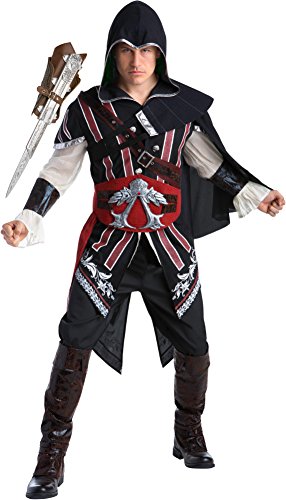 Assassin's Creed II Ezio Auditore Assassin Deluxe Men's Costume Bundle Large 44 Black