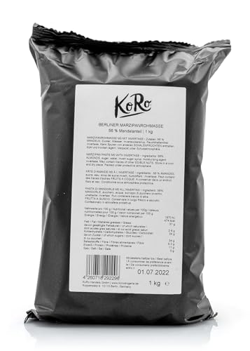 KoRo - Marzipanrohmasse mit 56 % Mandeln 1 kg - Aus Berlin - Zum Backen, Naschen, Verzieren - Mit typischer Mandel-Note