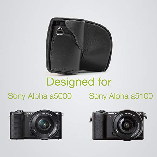 Megagear "Ever Ready" Protective Leather Camera Case, Bag For Sony Alpha A5000, Sony A5100 With 16-50Mm Oss Lens (Black) #TOP4