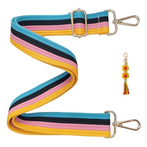Image of Crossbody Wide Shoulder Strap Jacquard Woven Handbag Straps Woven pendant Multicolor Style Purse Strap Replacement