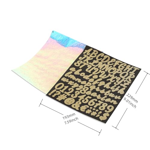 Graduation Cap Decorations Kit(7 Glitter Gold Letter Number Stickers and 7 Illusion Color Letter Number Stickers,1 Pair of Gold Bows,1 Roll Star Laser Style Stickers) for Graduation Cap DIY Art Craft - Image 2