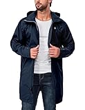 Little Donkey Andy Men's Waterproof Rain Jacket Outdoor Lightweight Rain Shell Mountain Windbreaker Long Coat for Hiking,Golf,Travel Dark Blue L