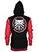 JINX The Witcher 3 Wolf School Pride Men's Gamer Zip-Up Hoodie, Black/Red, X-Large