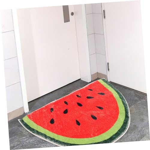Felpudo decorativo de interior lavable y absorbente con forma de sandía para dormitorio 6