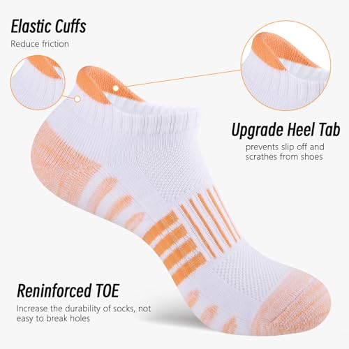 COOPLUS 6 Pairs Ankle Socks Womens Athletic Thick Cushioned Cotton Running Low Cut Tab Socks4