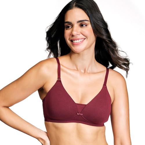 Image of NYKD NYB003 Wirefree Cotton All Day Comfort Triangle Padded with Breathable Cup & Detachbale Straps T-Shirt Bra for Women
