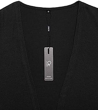OUGES Women's Open Front Cardigan Shirt with Pockets Long Sleeve Lightweight Coat