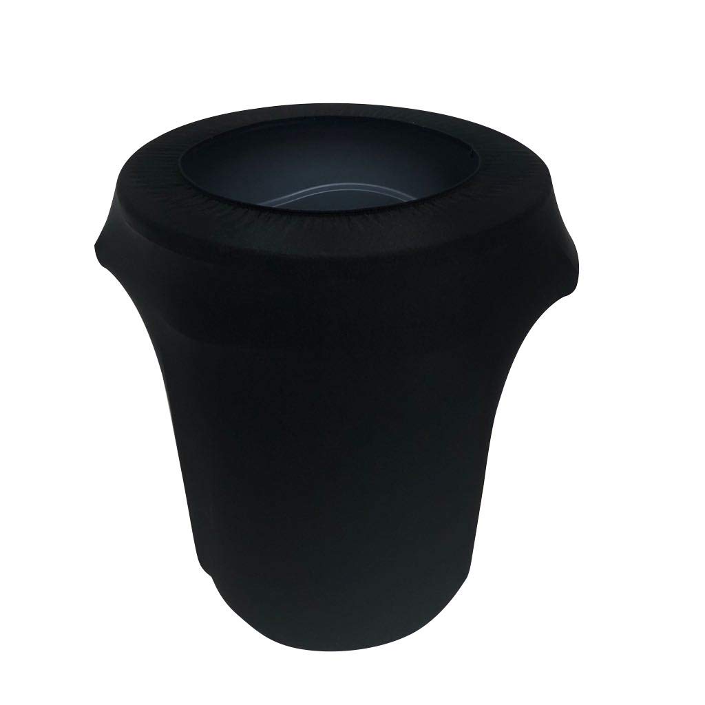 Spandex & Table Linens Black Spandex Stretch Trash Can Cover - Garbage Can Cover with Polyester/Spandex Blend - Machine Washable Trash Bin Covers - Garbage Can Covers for 32 Gallon Round Trash Cans