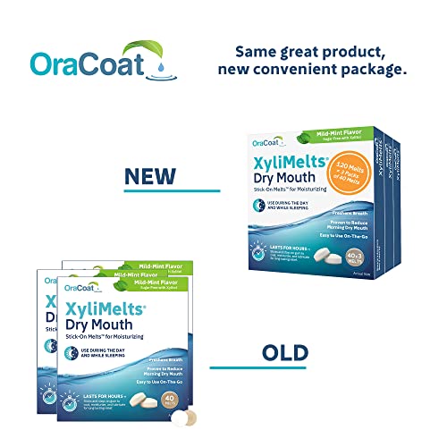 Oracoat Xylimelts For Dry Mouth Relief, Mild Mint (Pack Of 3), 40 Count #TOP1