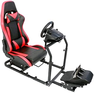 Anman Racing Simulator Cockpit With Racing Seat fit for Logitech G25G27 G29 G920 Fanatec Thrustmaster T500RS T300RS Racing Wheel Stand Video Game for PC PS4 XBOX, NOT Include Wheel Shifter Pedals