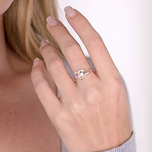 AILIN Personalized 1 8 Birthstone Rings 925 Sterling Silver Heart Custom Engraved Name Ring Wedding Family Mother Days Birthday Jewelry Gifts For Women Grandma Mom Her Daughter