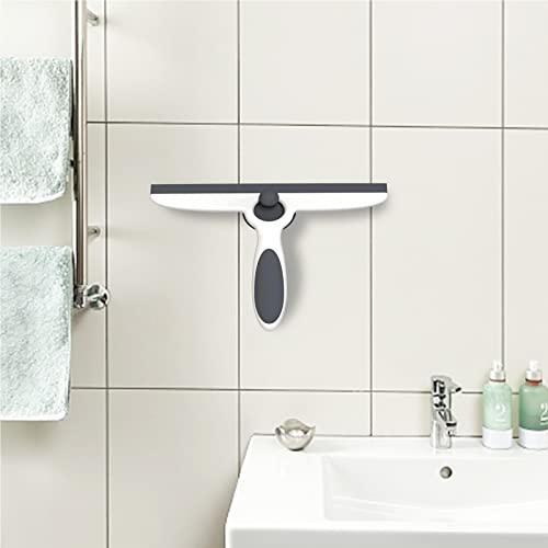 Multi-Purpose Silicon Squeegee For Window, Glass, Shower Door, Car Windshield, Heavy Duty Window Scrubber, Includes Suction Hook-Gray #TOP1