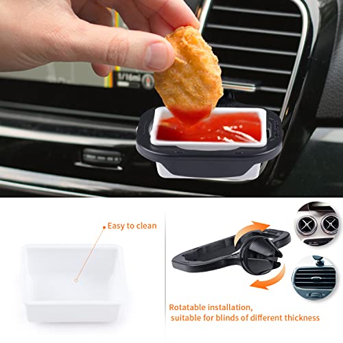 Fowecelt 3 Piece Chip Fries Cup Holder Car Sauce Holder Car Fries Holder Dip and Sauce Holder Clip Set - Image 3
