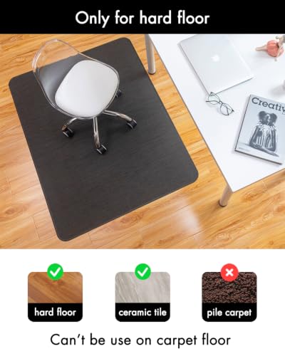 Image of Baroyal Office Chair Mat for Hardwood Floor Under Desk Computer Rolling Chair Mat for Wood /Tile Floor Non-Slip Heavy Duty Desk Rug PVC Plastic Hard Floor Protector 36 inch x 48 inch (Espresso)