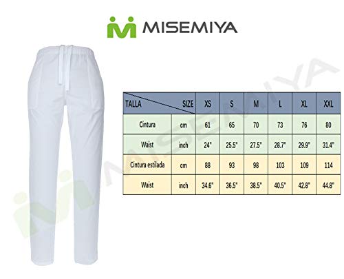 MISEMIYA Pantaloni Sanitari Vita Elastico Uniforme Lavoro Medico Infermiera Pulizia Veterinaria Sanità Alberghiera Pantaloncini, Azul Royal, L Unisex-Adulto