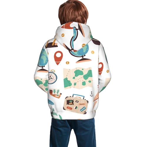 Travel1 Kid Hoodies Boys Sweatshirts Girls Pullover with Pocket4